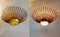 Crown Sunburst Fixture in Gilt Metal and Curved Frosted Glass, 1950, Image 3