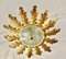 Large Spanish Sunburst Fixture in Gilt Metal with Support, 1950 3