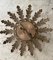 Large Spanish Sunburst Fixture in Gilt Metal with Support, 1950 10