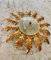 Large Spanish Sunburst Fixture in Gilt Metal with Support, 1950, Image 6