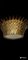 Large Spanish Crown Sunburst Fixture in Gilt Metal and Frost Glass, 1950, Image 3