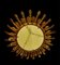 Large Spanish Crown Sunburst Fixture in Gilt Metal and Frost Glass, 1950s, Image 2