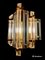 Venini Wall Lighting Glass with Gilt Gold Structure, Italy, 1970, 1980, Set of 2 3