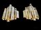 Venini Wall Lighting Glass with Gilt Gold Structure, Italy, 1970, 1980, Set of 2 2