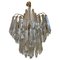 Murano Glass Chandelier with Gilt Gold Structure attributed to Venini, Italy, 1980, Image 1