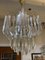 Murano Glass Chandelier with Gilt Gold Structure attributed to Venini, Italy, 1980, Image 3