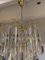 Murano Glass Chandelier with Gilt Gold Structure attributed to Venini, Italy, 1980, Image 5
