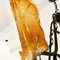 Gold Murano Glss & Black Metal Structure Chandelier, Italy, 1989 3