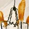 Gold Murano Glss & Black Metal Structure Chandelier, Italy, 1989 2