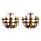 Wall Lighting with Metal with Gilt Gold Finish, Spain, 1950s, Set of 2 1