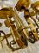 Wall Lighting with Metal with Gilt Gold Finish, Spain, 1950s, Set of 2 3