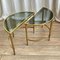 Halbrunde Mid-Century Beistelltische aus Messing & Rauchglas, 1970er, 2er Set 4