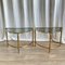 Halbrunde Mid-Century Beistelltische aus Messing & Rauchglas, 1970er, 2er Set 2