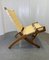 Sedia pieghevole JH 512 vintage completamente restaurata in vimini e canna di Hans J. Wegner, anni '60, Immagine 2