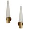 Brass and White Opaline Glass Wall Lights from Hans-Agne Jakobsson Ab Markaryd, Sweden, 1960s, Set of 2 1