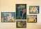 Beppe Ruggeri, Compositions, 1950s, Oil Paintings, Set of 5 1