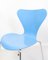 Tavolo da pranzo nr. 3107 azzurro di Arne Jacobsen per Fritz Hansen, anni '80, set di 5, Immagine 4