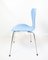 Tavolo da pranzo nr. 3107 azzurro di Arne Jacobsen per Fritz Hansen, anni '80, set di 5, Immagine 5