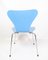 Tavolo da pranzo nr. 3107 azzurro di Arne Jacobsen per Fritz Hansen, anni '80, set di 5, Immagine 6