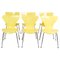 Dining Table Chairs Model 3107 in Yellow by Arne Jacobsen from 1990s, Set of 6, Image 1