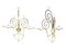 Mid-Century Italian Sconces in White Metal and Brass, Set of 2 1