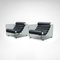 Set of Leather and Glass Hyaline Armchairs by Fabio Lenci for Stendig, Italy, 1960s 2