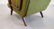Silla Lounger vintage en verde hierba, años 50, Imagen 8