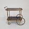 Mid-Century Bar Trolley with Wood and Brass, France, 1950s, Image 8