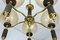 Lampada a sospensione con 5 sfere in vetro ambrato, anni '60, Immagine 6