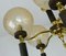 Lampada a sospensione con 5 sfere in vetro ambrato, anni '60, Immagine 3
