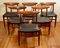 Chaises W2 en Cuir Noir par Hans J. Wegner pour CM Madsens, Danemark, 1950s, Set de 6 1
