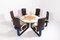 Vintage Danish Table with Fixed Armchairs from Peter Karpf, 1980s, Set of 7 1