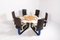 Vintage Danish Table with Fixed Armchairs from Peter Karpf, 1980s, Set of 7 2