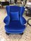 Mid-Century Italian Blue Velvet Armchairs, 1950s, Set of 2 2