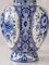 Grande Lampe de Bureau Regina Delft Bleue avec Abat-Jour en Velours Rouge 5