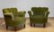 Lounge Chairs in Green Velvet by Carl-Johan Boman, 1940, Set of 2 1