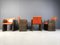 Vintage French Chairs in Leather by Maison Vandamme, 1970s, Set of 4 6