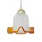 Vintage Pendant Lamp in White Silk Murano Glass, 1980s 1