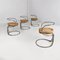 Mid-Century Italian Leather Steel Chairs by Vladimir Tatlin for Nikol Internationa,l 1950s, Set of 4 2
