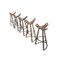 Vintage Spanish Brutalist Marbella Stools from Confonorm, 1970s, Set of 5 3