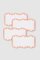 Escamas Orange Embroidered Linen Cocktail Napkins by Los Encajeros, Set of 4 1