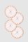 Escamas Orange Embroidered Linen Coasters by Los Encajeros, Set of 4, Image 1