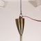 Mid-Century Deckenlampe aus Messing & schwarzem Metall von Oscar Torlasco für Lumi 9