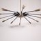 Mid-Century Deckenlampe aus Messing & schwarzem Metall von Oscar Torlasco für Lumi 13