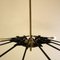 Mid-Century Deckenlampe aus Messing & schwarzem Metall von Oscar Torlasco für Lumi 2