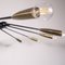 Mid-Century Deckenlampe aus Messing & schwarzem Metall von Oscar Torlasco für Lumi 7
