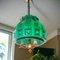 Large Scandinavia Pull Down Hanging Light in Green Glass by Helena Tynell for Flygsfors, 1960s 3
