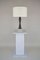 Hourglass Ridge Lamp with Geometric Oak Base & Linen Shade by Louis Jobst, Image 2