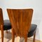 Set of Czech H214 Chairs in Walnut & Faux Leather by J. Halabala, 1930s 7