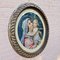 Madonna with Baby Jesus, Large Oval Lithograph, Early 20th Century, Framed 3